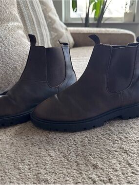 Zara Kids Dark Brown Chelsea Lug Boots